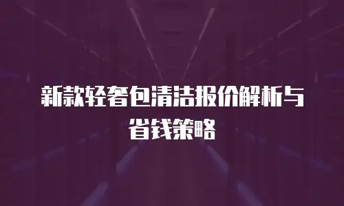 新款轻奢包清洁报价解析与省钱策略