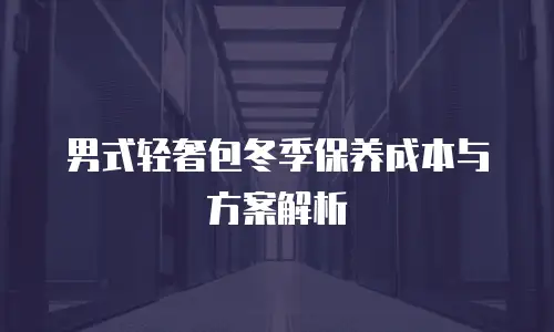男式轻奢包冬季保养成本与方案解析