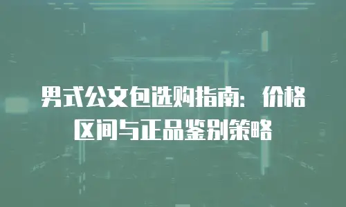 男式公文包选购指南：价格区间与正品鉴别策略