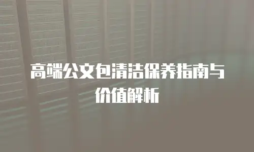 高端公文包清洁保养指南与价值解析
