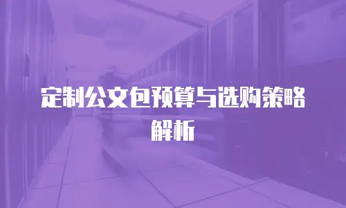 定制公文包预算与选购策略解析