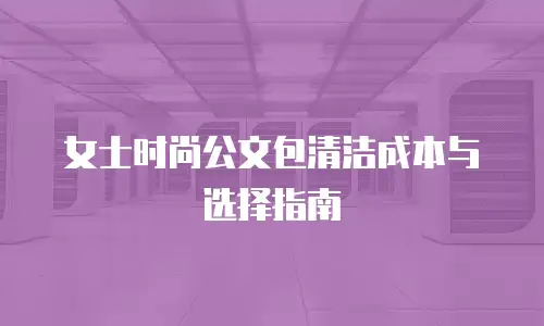 女士时尚公文包清洁成本与选择指南