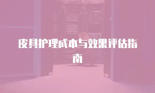 皮具护理成本与效果评估指南