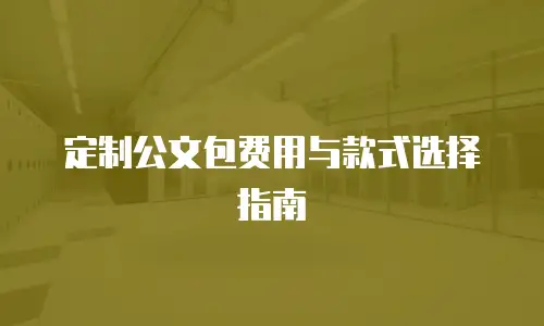 定制公文包费用与款式选择指南