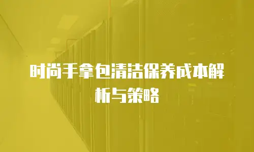 时尚手拿包清洁保养成本解析与策略
