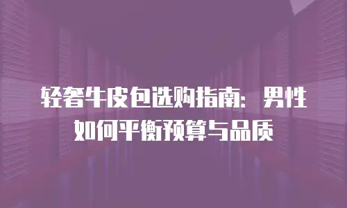 轻奢牛皮包选购指南：男性如何平衡预算与品质