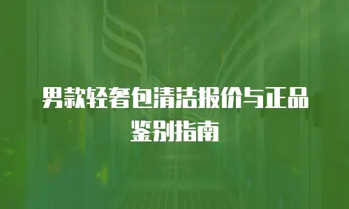 男款轻奢包清洁报价与正品鉴别指南