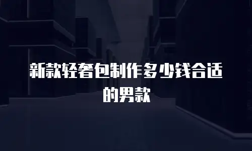 新款轻奢包制作多少钱合适的男款