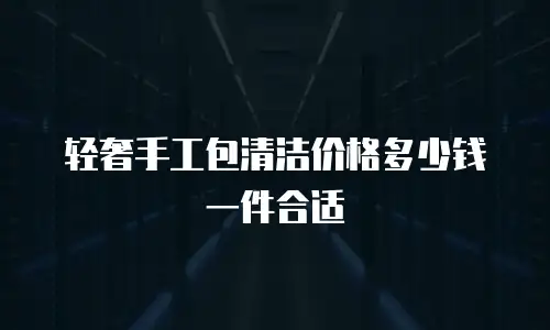轻奢手工包清洁价格多少钱一件合适