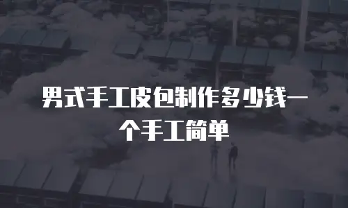 男式手工皮包制作多少钱一个手工简单