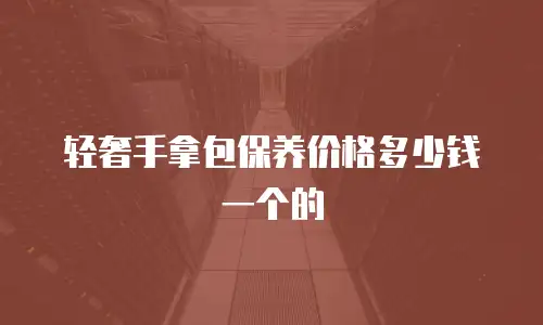 轻奢手拿包保养价格多少钱一个的