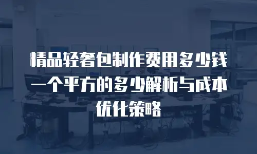 精品轻奢包制作费用多少钱一个平方的多少解析与成本优化策略