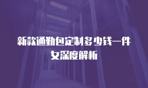新款通勤包定制多少钱一件女深度解析