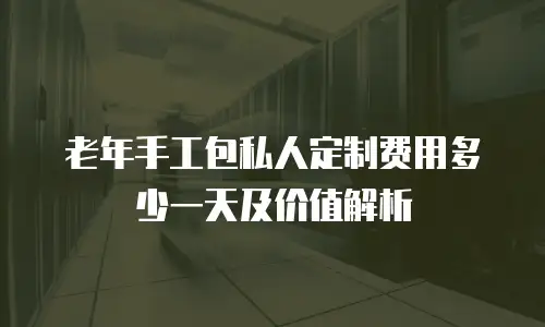 老年手工包私人定制费用多少一天及价值解析
