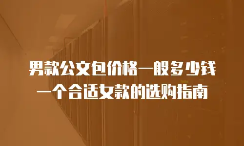 男款公文包价格一般多少钱一个合适女款的选购指南