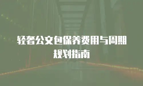 轻奢公文包保养费用与周期规划指南