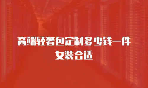 高端轻奢包定制多少钱一件女装合适