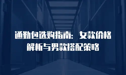通勤包选购指南：女款价格解析与男款搭配策略