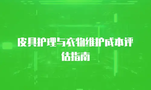 皮具护理与衣物维护成本评估指南