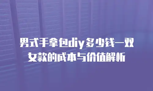 男式手拿包diy多少钱一双女款的成本与价值解析