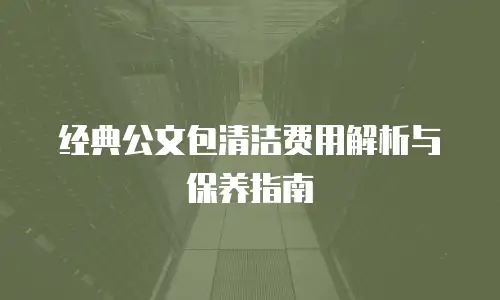 经典公文包清洁费用解析与保养指南