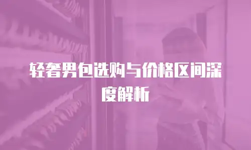 轻奢男包选购与价格区间深度解析