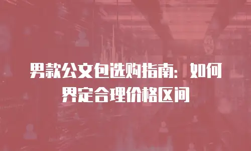 男款公文包选购指南：如何界定合理价格区间