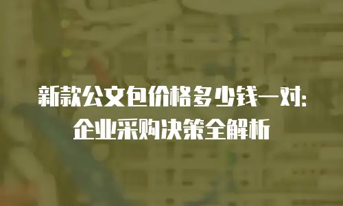 新款公文包价格多少钱一对：企业采购决策全解析