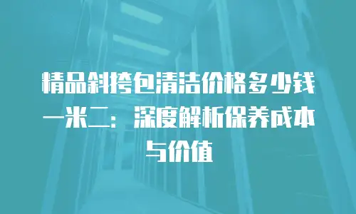 精品斜挎包清洁价格多少钱一米二：深度解析保养成本与价值