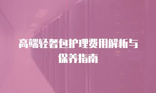 高端轻奢包护理费用解析与保养指南