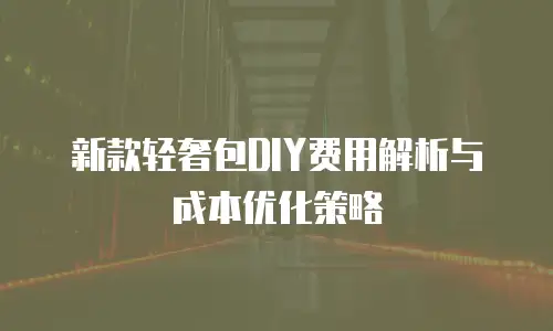 新款轻奢包DIY费用解析与成本优化策略