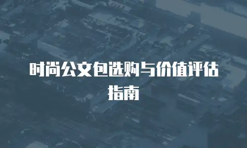 时尚公文包选购与价值评估指南