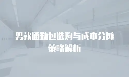 男款通勤包选购与成本分摊策略解析