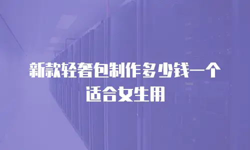 新款轻奢包制作多少钱一个适合女生用