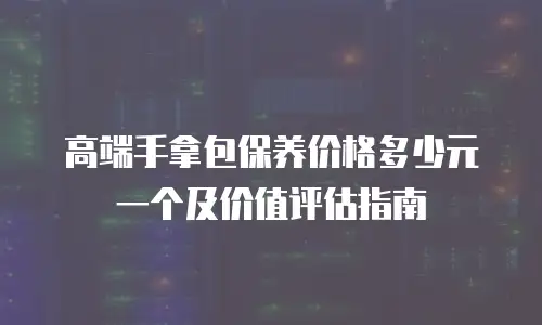 高端手拿包保养价格多少元一个及价值评估指南