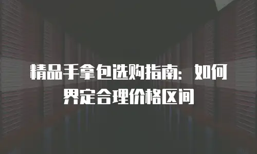 精品手拿包选购指南：如何界定合理价格区间
