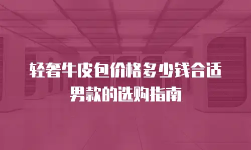 轻奢牛皮包价格多少钱合适男款的选购指南
