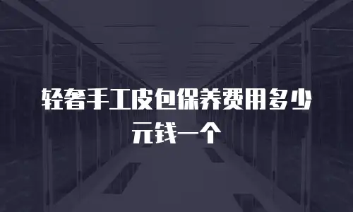 轻奢手工皮包保养费用多少元钱一个