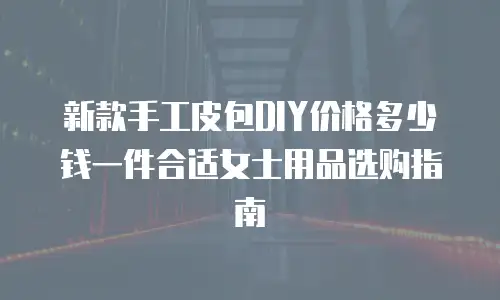 新款手工皮包DIY价格多少钱一件合适女士用品选购指南
