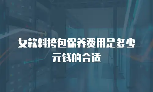 女款斜挎包保养费用是多少元钱的合适