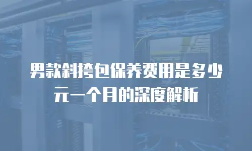 男款斜挎包保养费用是多少元一个月的深度解析