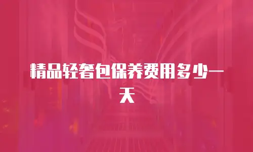 精品轻奢包保养费用多少一天