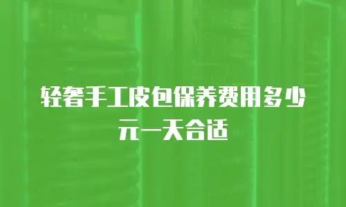轻奢手工皮包保养费用多少元一天合适