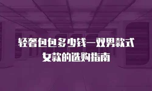 轻奢包包多少钱一双男款式女款的选购指南