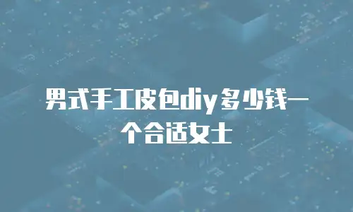 男式手工皮包diy多少钱一个合适女士