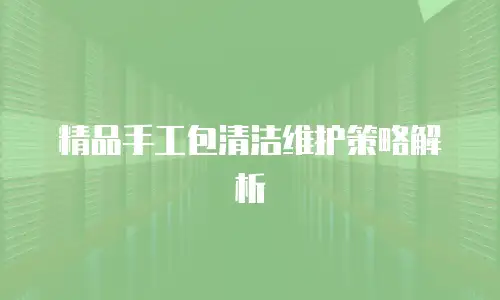 精品手工包清洁维护策略解析