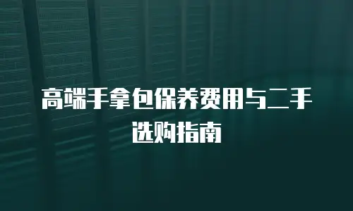 高端手拿包保养费用与二手选购指南