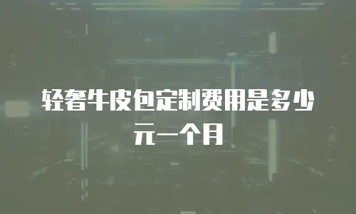 轻奢牛皮包定制费用是多少元一个月