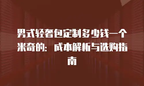 男式轻奢包定制多少钱一个米奇的：成本解析与选购指南
