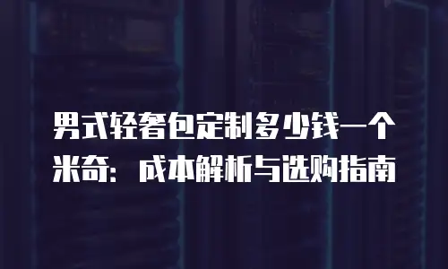 男式轻奢包定制多少钱一个米奇：成本解析与选购指南
